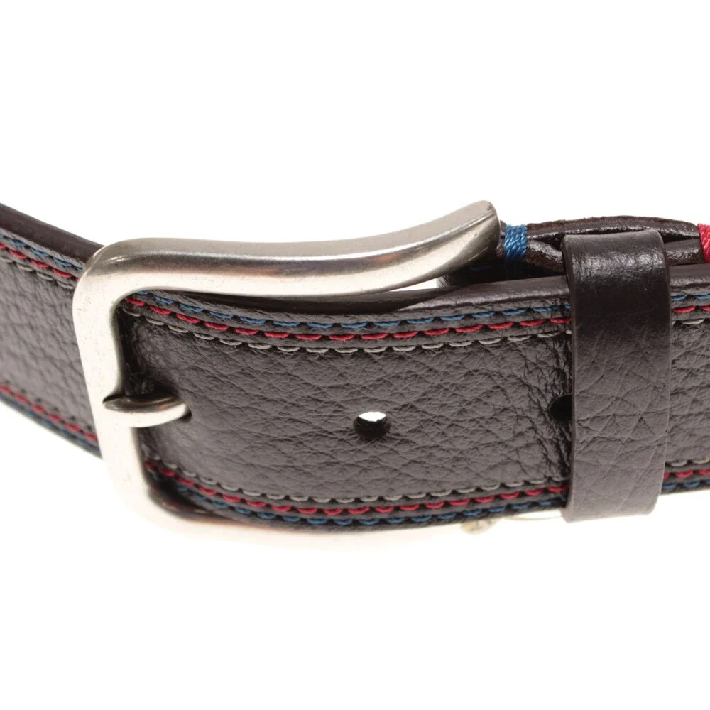 Leyva NWT Classic Belt Size 110 (US 42) in Brown Pebbled Leather Made in Spain